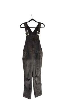 RSQ Black Acid Wash Denim Distressed Overalls Size 7 / 28